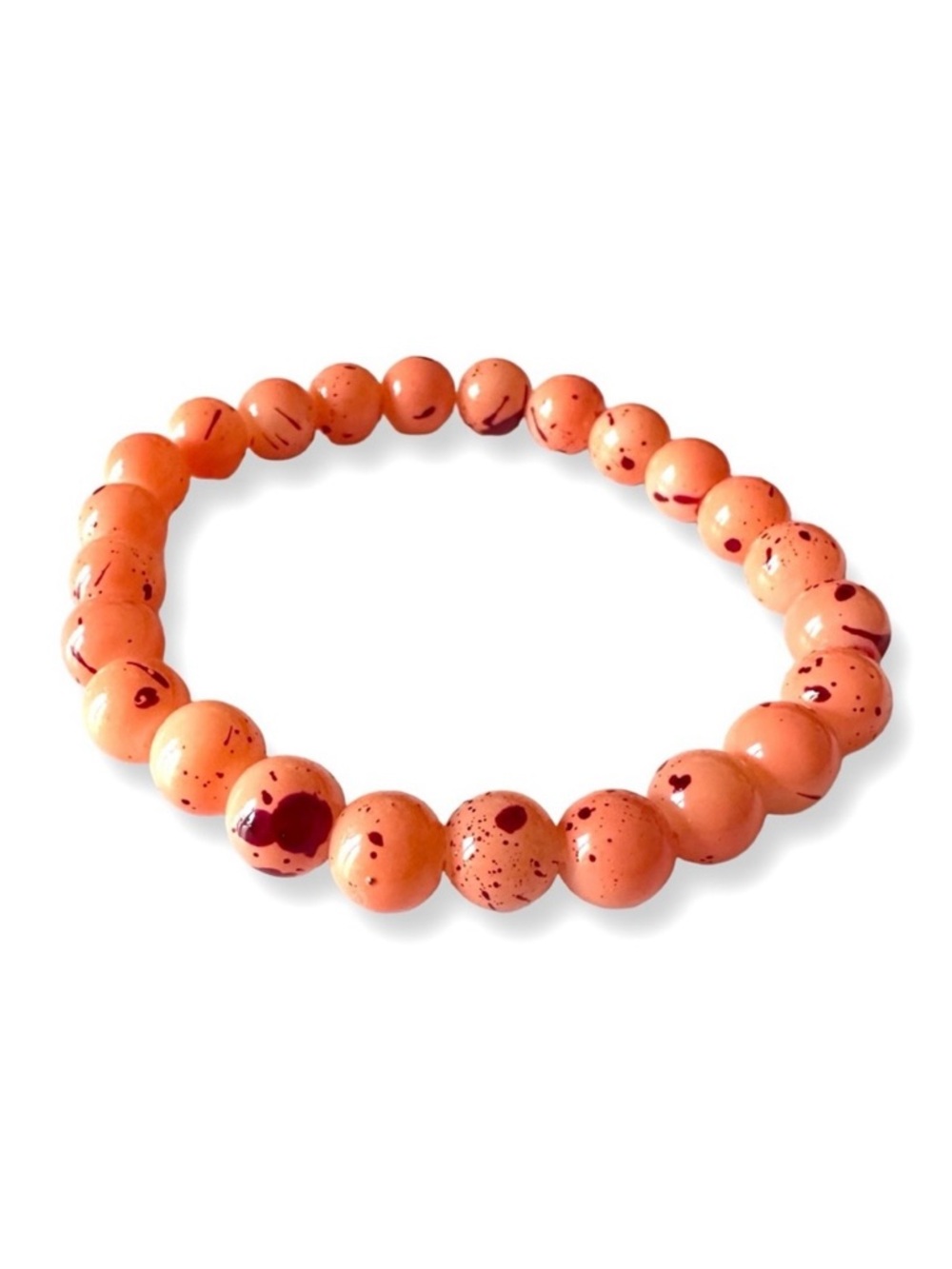 ⭐️ 5 for $25 Orange Glass Crystal Beaded Stretchy Bracelet